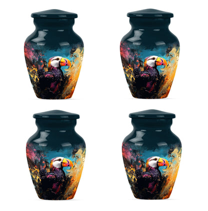 10-inch classic Puffin Bird cremation urn for human ashes.