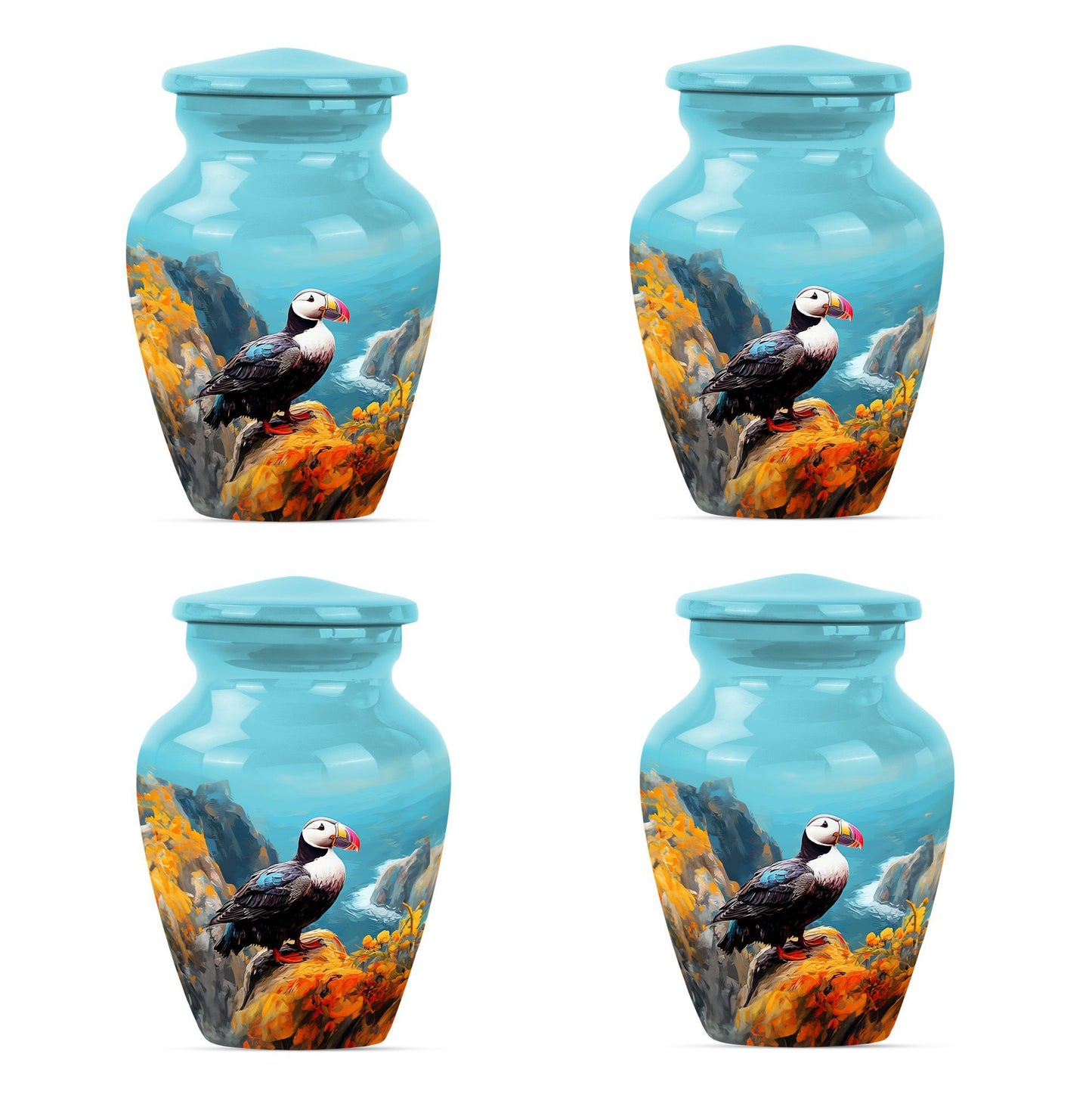 10-inch Classic Puffin Bird Urn, funeral urn for mom.