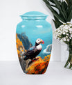 10-inch Classic Puffin Bird Urn, funeral urn for mom.