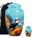 10-inch Classic Puffin Bird Urn, funeral urn for mom.