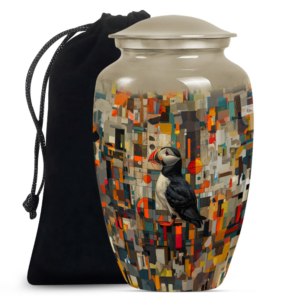 Puffin marble urn for ashes
