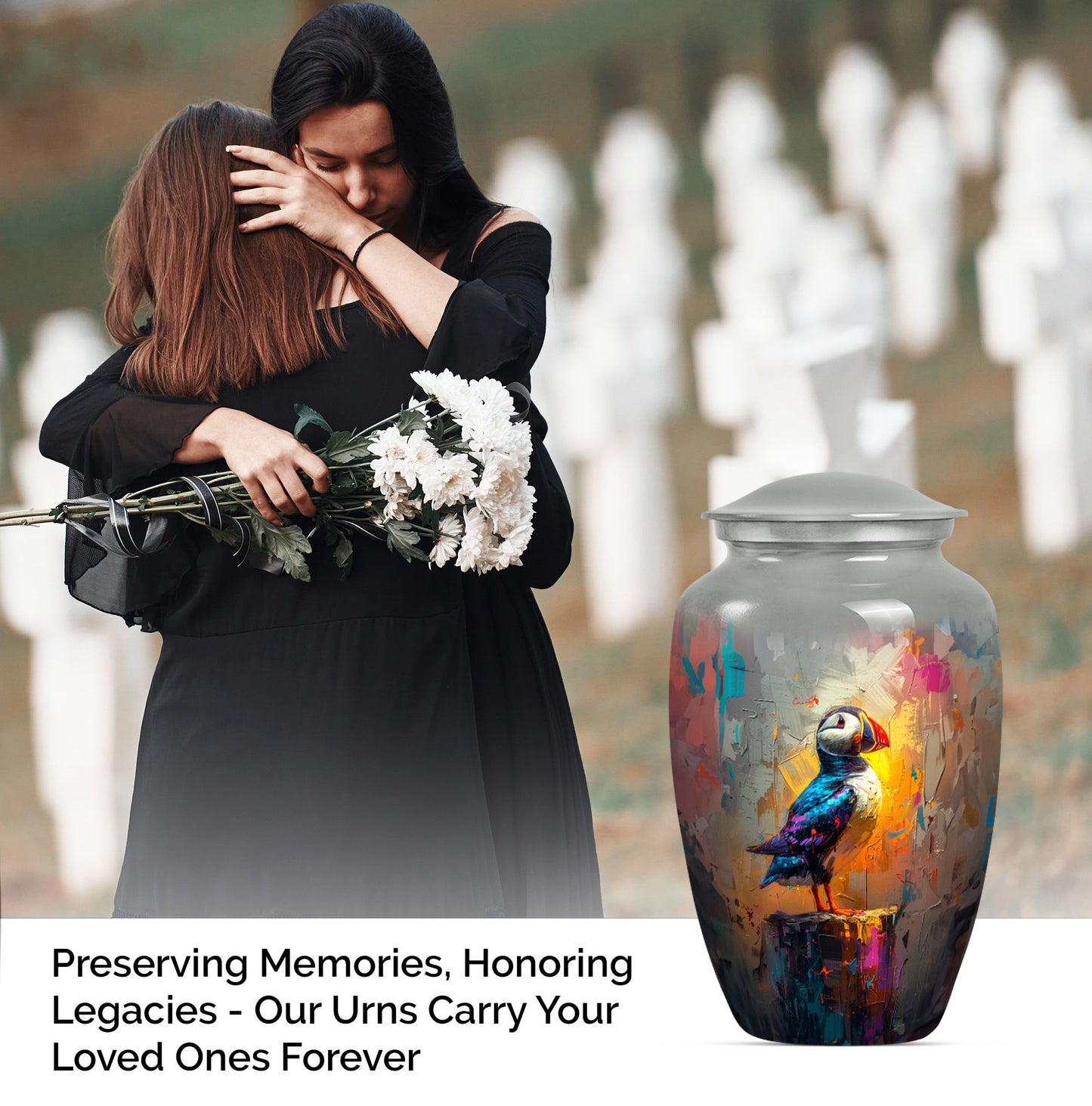 10-inch Puffin Bird urn