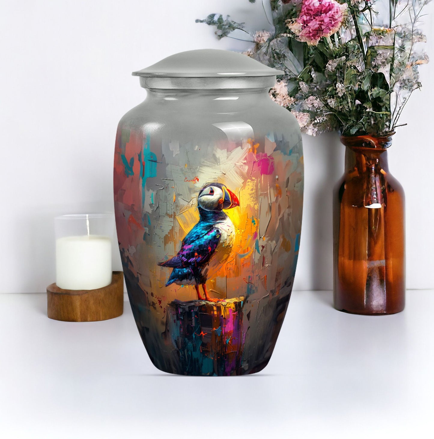 10-inch Puffin Bird urn