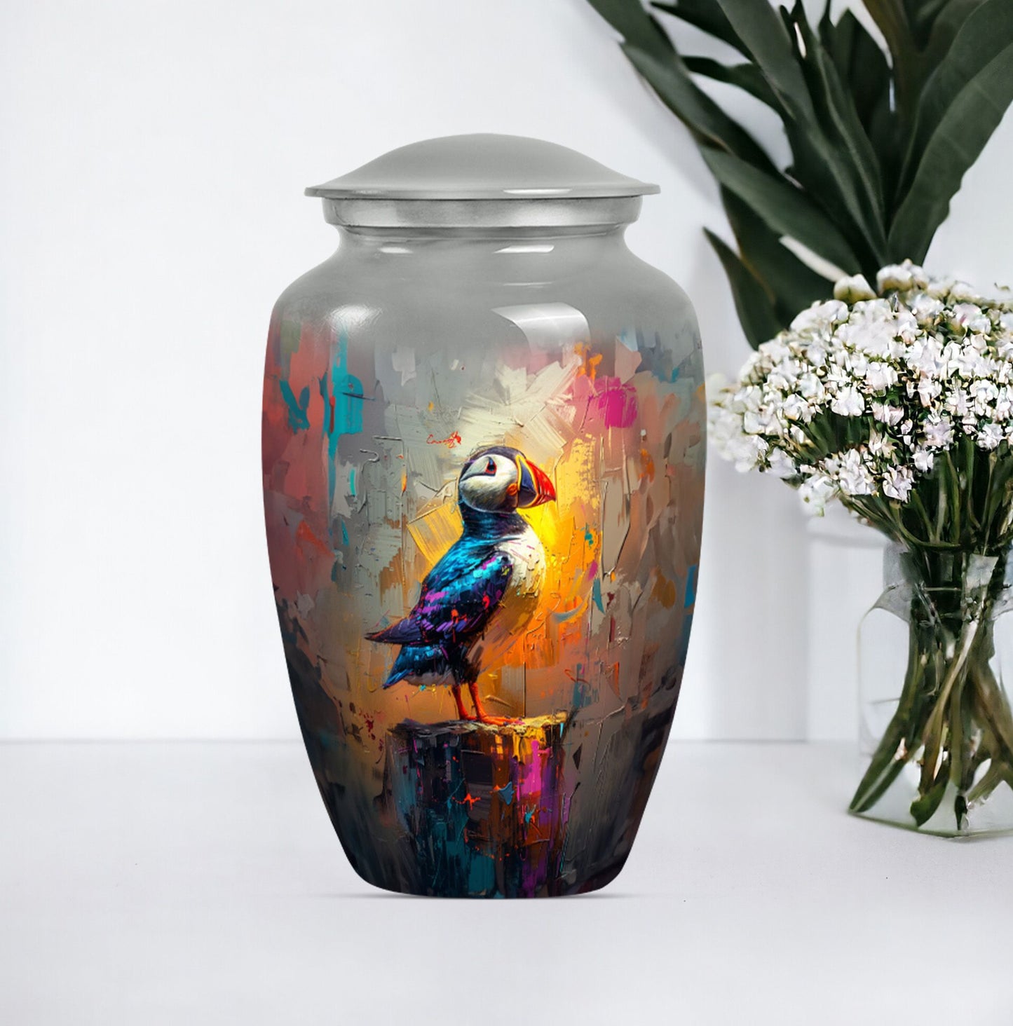 10-inch Puffin Bird urn