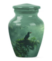 Classic 10-inch puffin bird burial urn for human ashes.