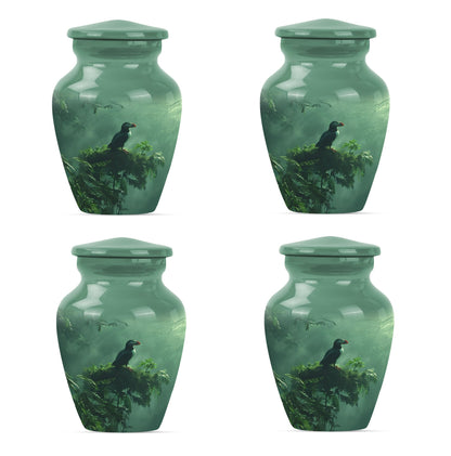 Classic 10-inch puffin bird burial urn for human ashes.