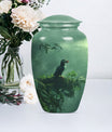 Classic 10-inch puffin bird burial urn for human ashes.