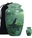 Classic 10-inch puffin bird burial urn for human ashes.
