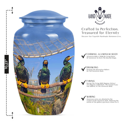 Classic 10-inch Puffin Bird Urn for ashes.