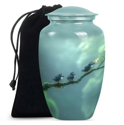 Puffin Bird Urn, designed for male cremation ashes.