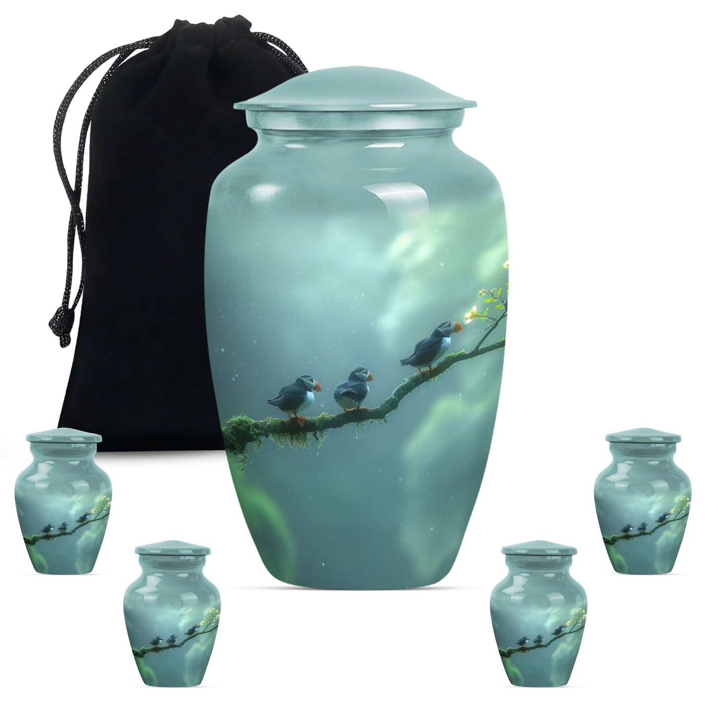 Puffin Bird Urn, designed for male cremation ashes.