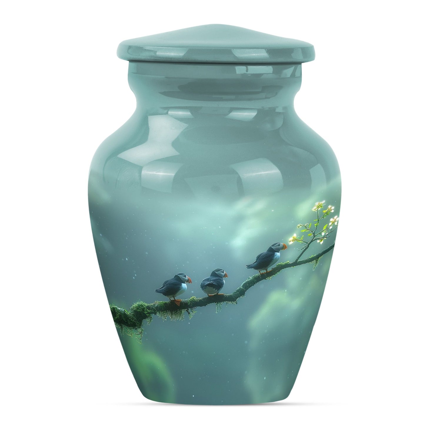Puffin Bird Urn, designed for male cremation ashes.