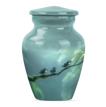 Puffin Bird Urn, designed for male cremation ashes.