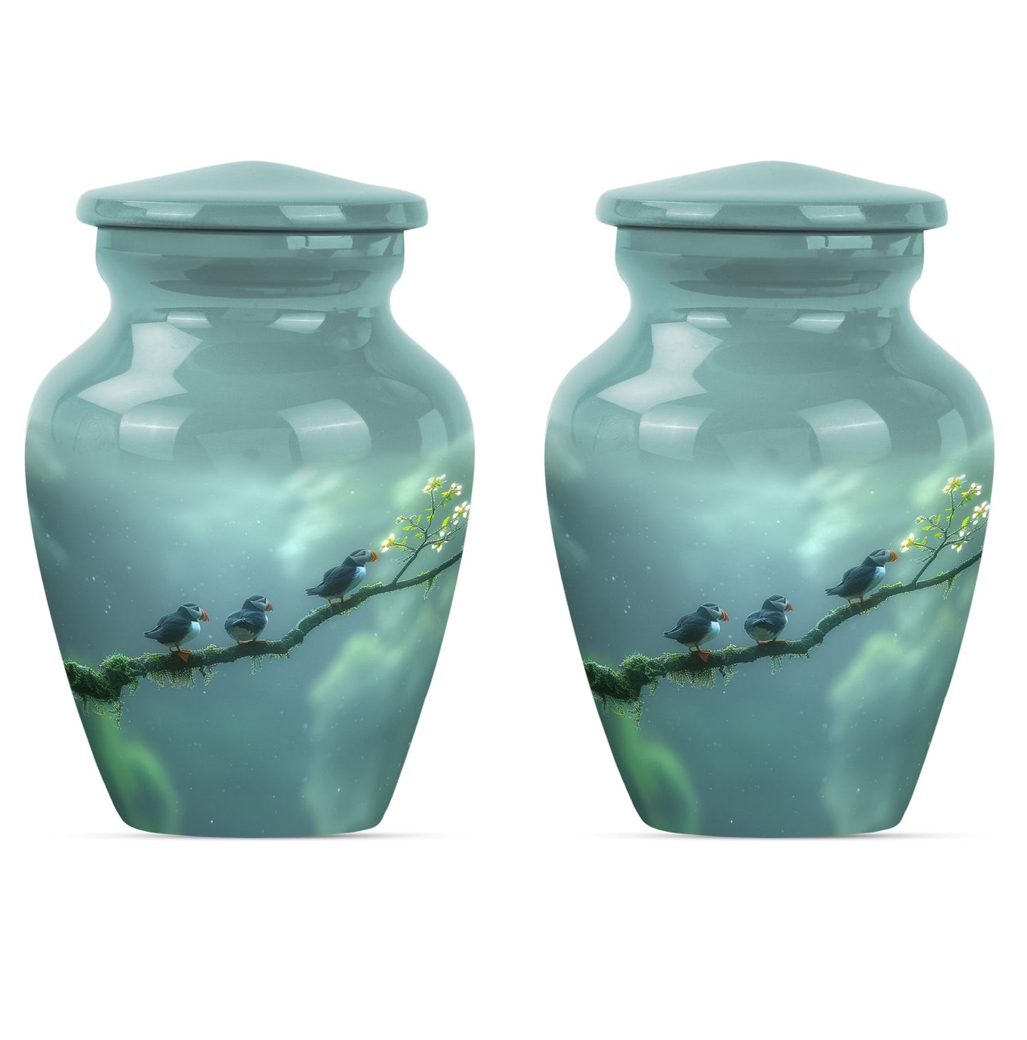 Puffin Bird Urn, designed for male cremation ashes.