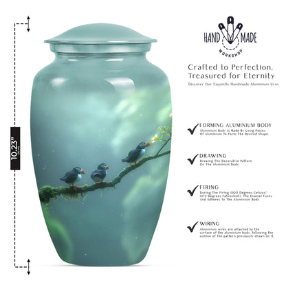 Puffin Bird Urn, designed for male cremation ashes.