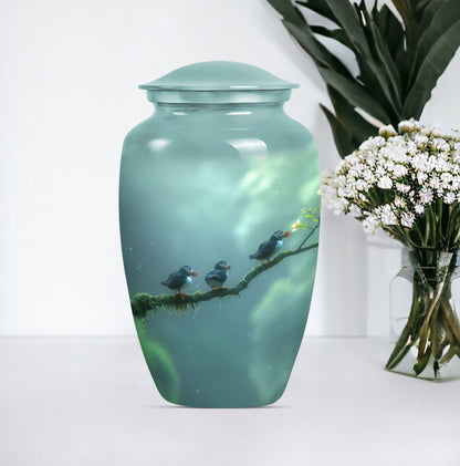 Puffin Bird Urn, designed for male cremation ashes.