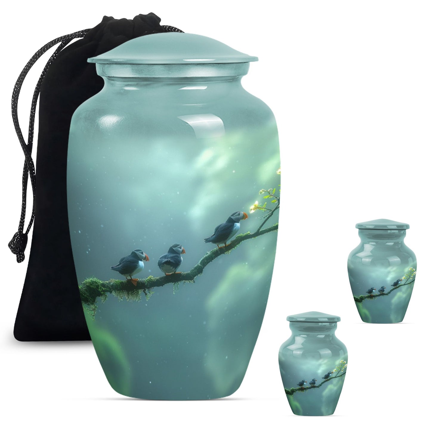Puffin Bird Urn, designed for male cremation ashes.