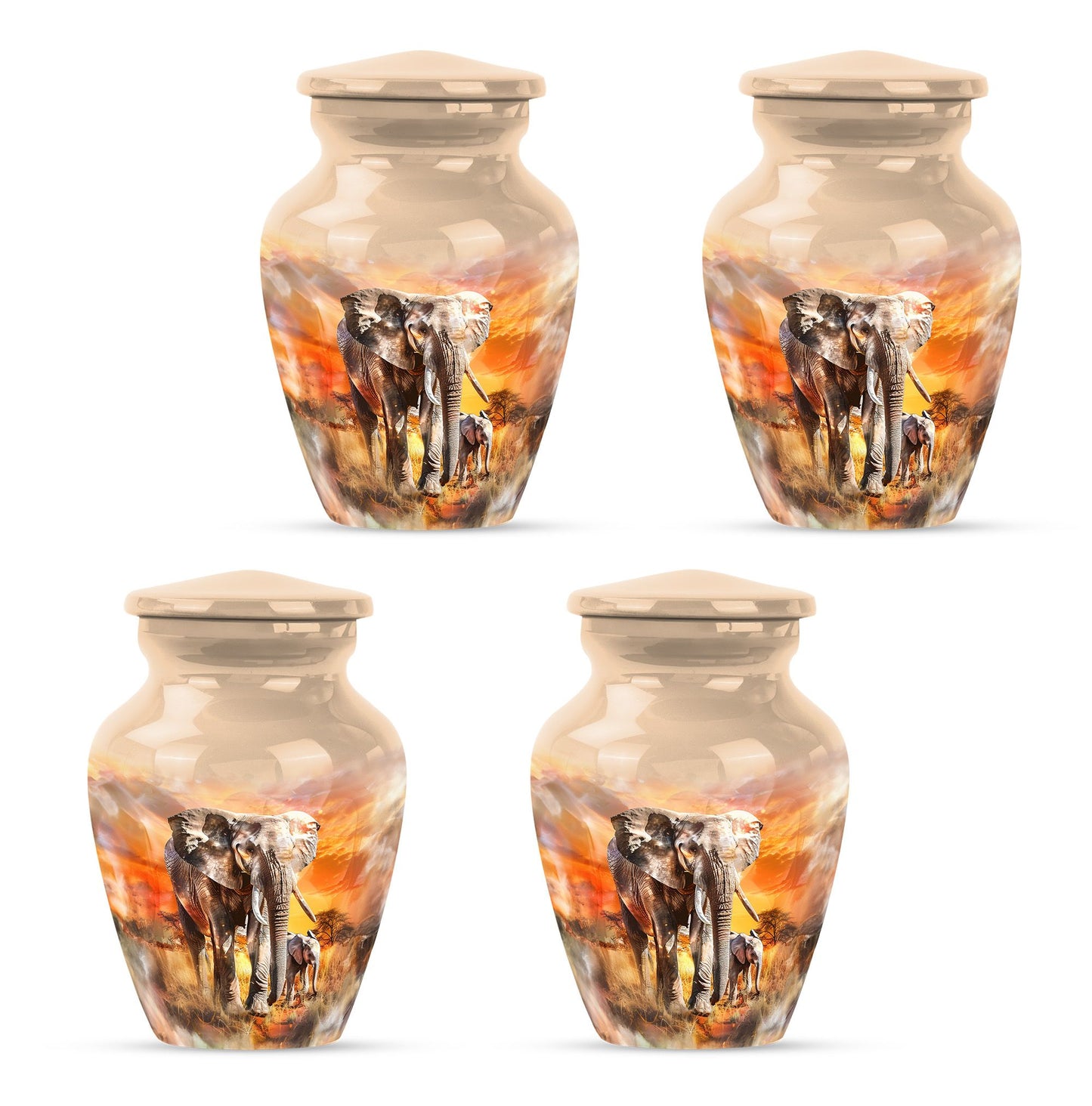 Personalized Elephant Keepsake Urn for Human Ashes - 10-inch, 200 cu in - Yatskia
