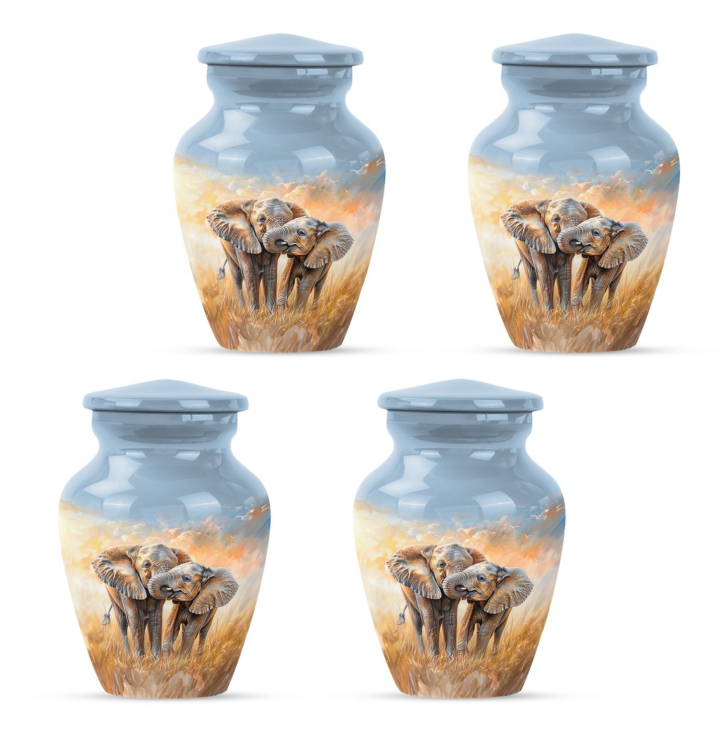Personalized Elephant Cremation Urn for Men & Women - 10-inch, 200 cu in - Yatskia