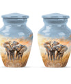 Elephant Family Decorative Urns Large Funeral, Ashes Urn For Ashes