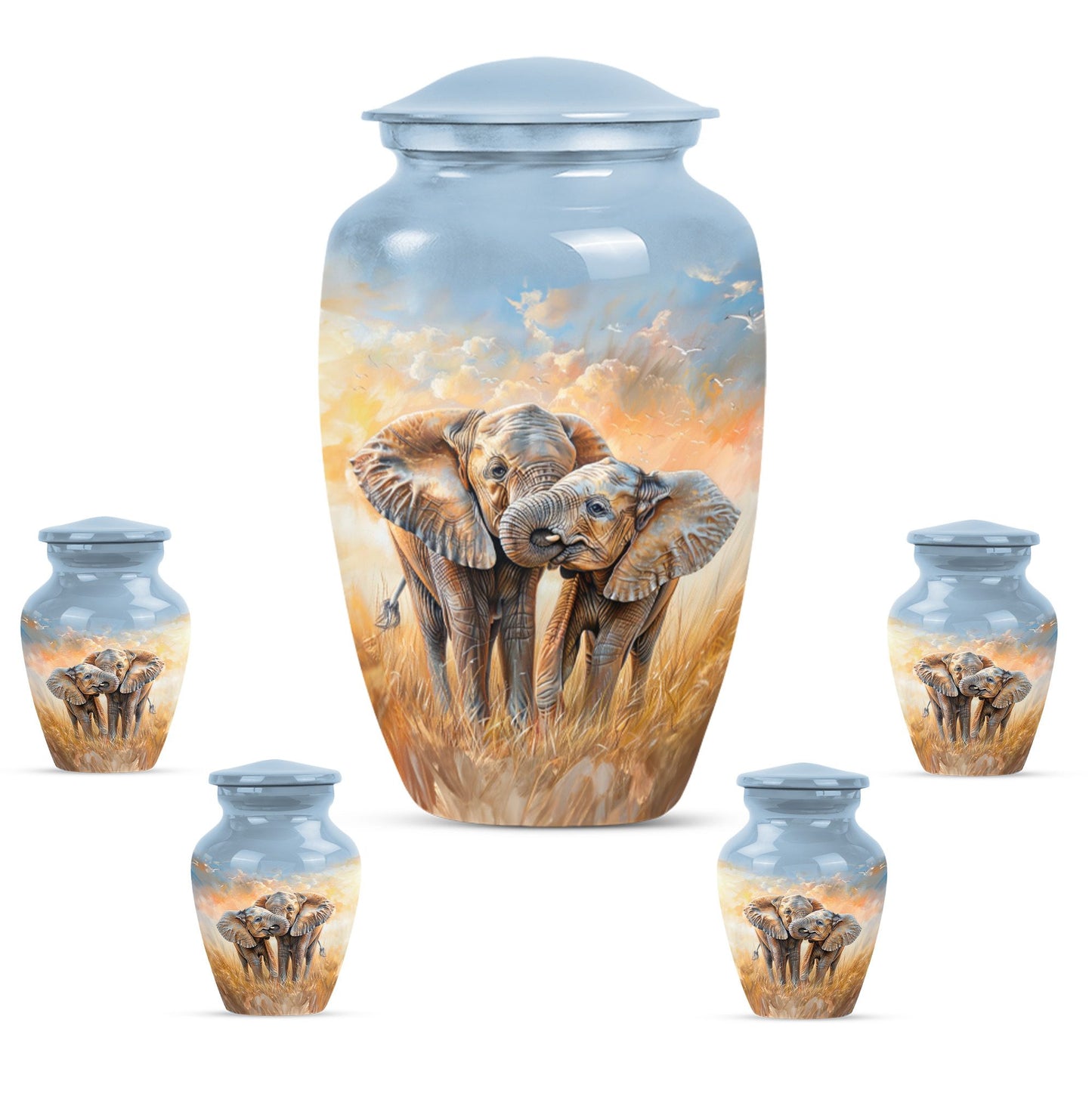  elephant family urn