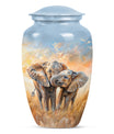 Elephant Family Decorative Urns Large Funeral, Ashes Urn For Ashes