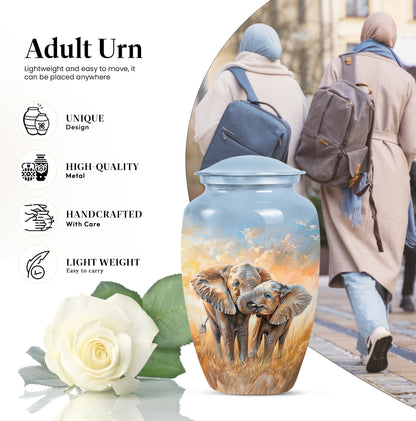  elephant family urn