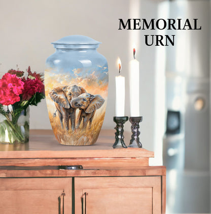  elephant family urn
