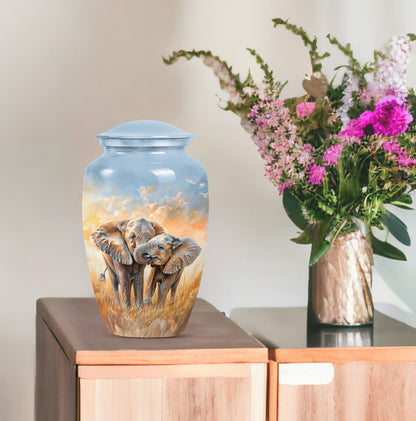  elephant family urn