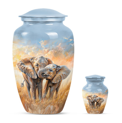  elephant family urn