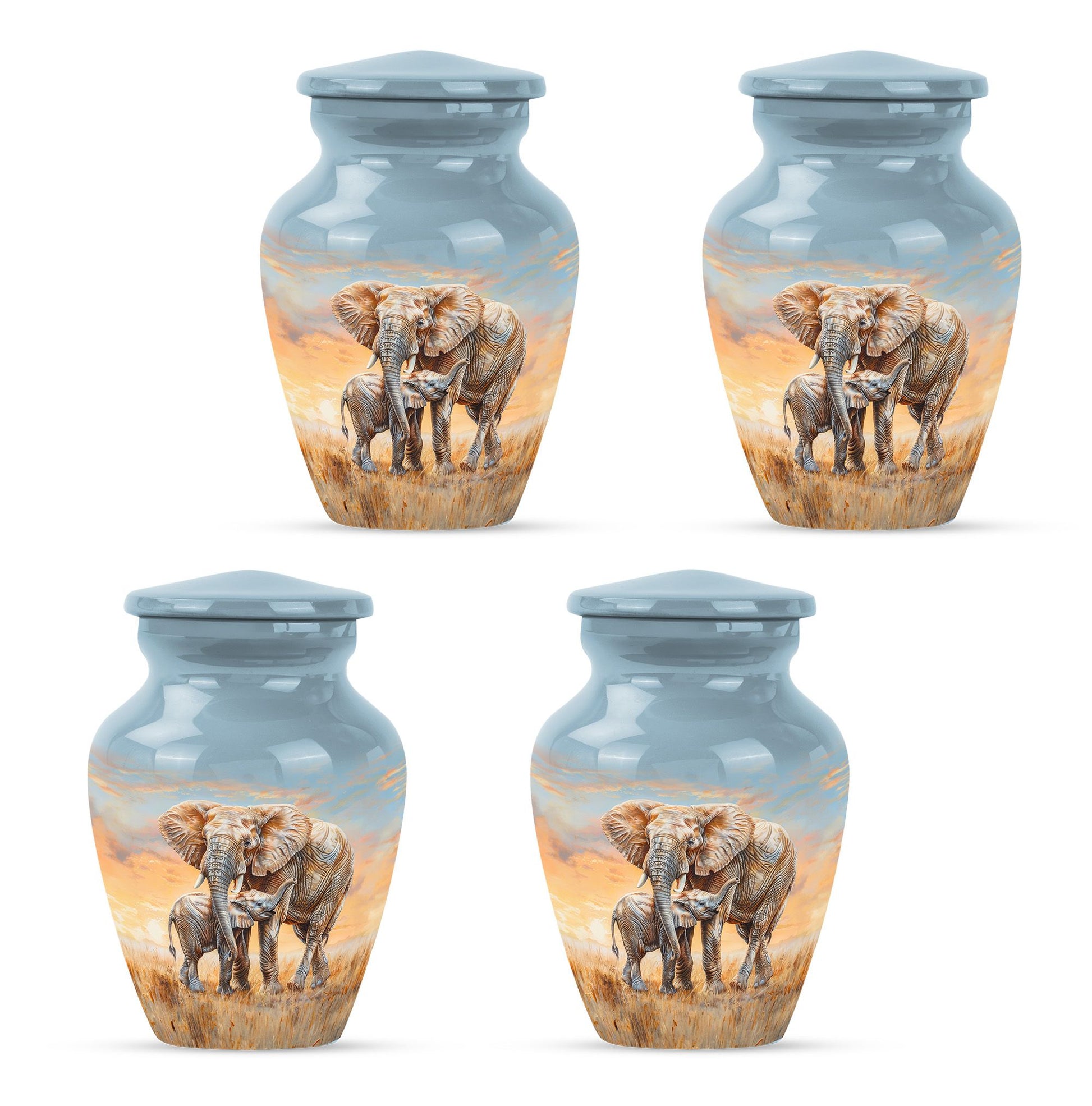 Elephant Family Cremation Urns For Men Funeral, Ashes Cremation Urn
