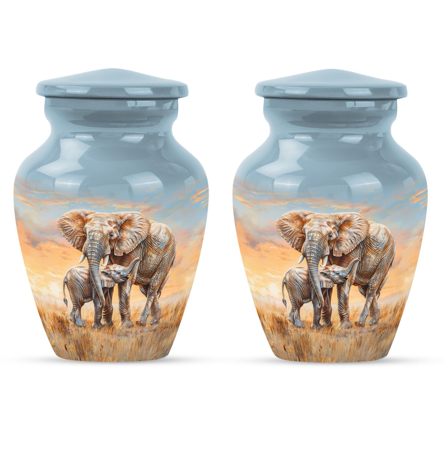 Personalized Elephant Keepsake Urn for Human Ashes - 10-inch, 200 cu in - Yatskia