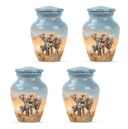elephant family urn.