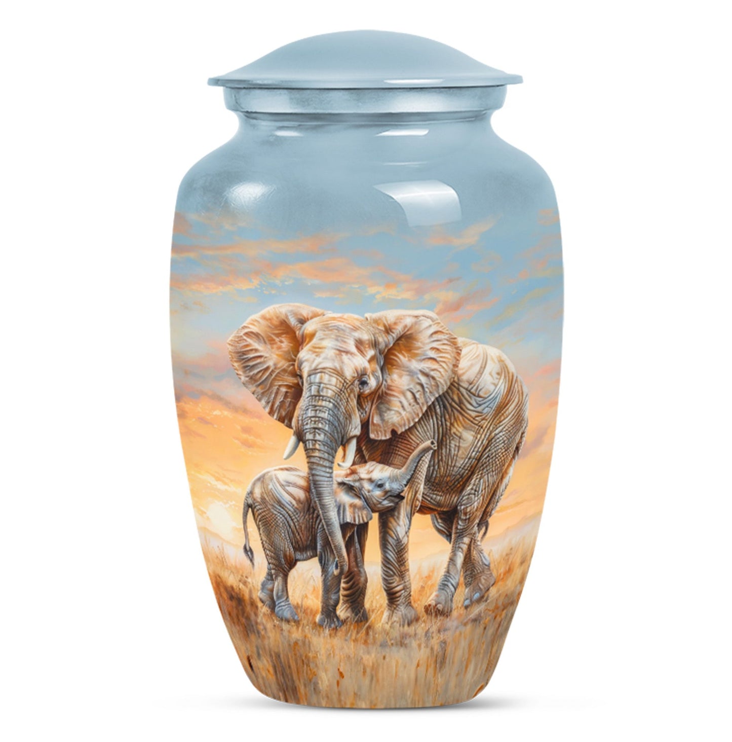 Personalized Elephant Keepsake Urn for Human Ashes - 10-inch, 200 cu in - Yatskia