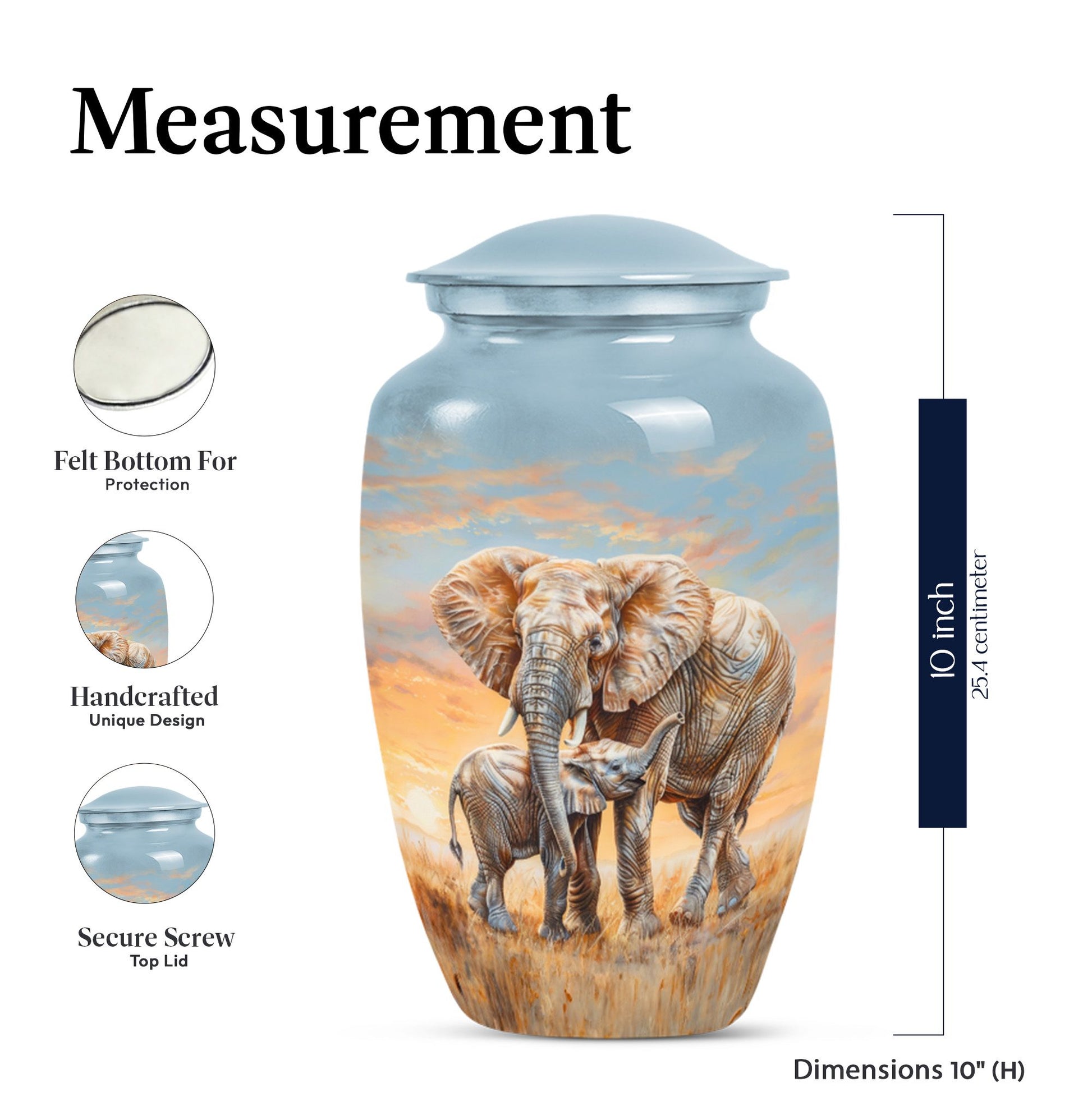 elephant family urn.