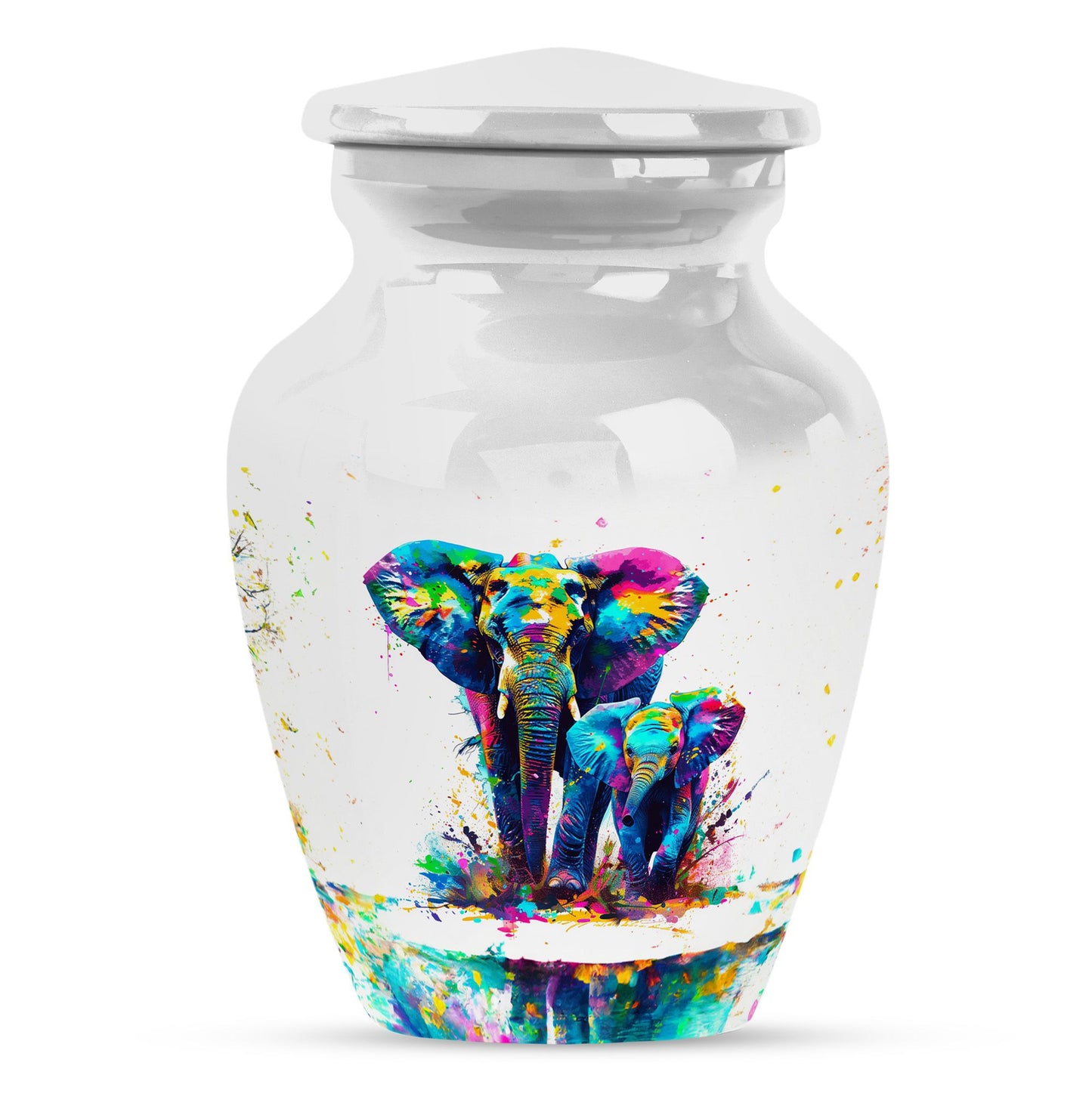 Personalized Elephant Memorial Urn for Mom - 10-inch, 200 cu in - Yatskia