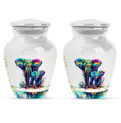 Personalized Elephant Memorial Urn for Mom - 10-inch, 200 cu in - Yatskia