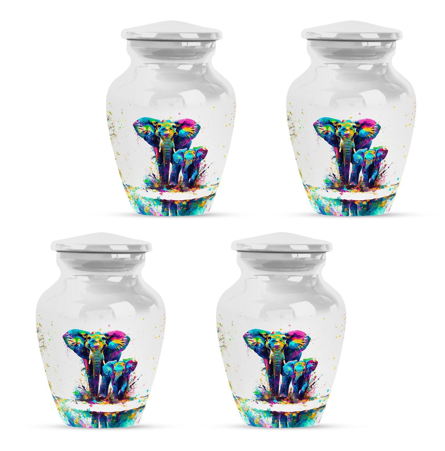Classic 10-inch elephant family urn