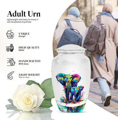 Classic 10-inch elephant family urn