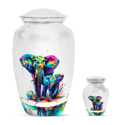 Classic 10-inch elephant family urn