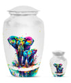 Elephant Family Burial Urn For Adult Ashes Large Funeral, Ashes Urn