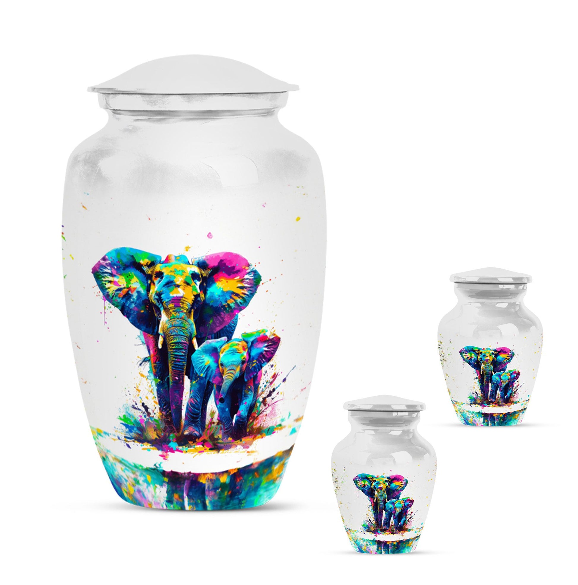 Classic 10-inch elephant family urn