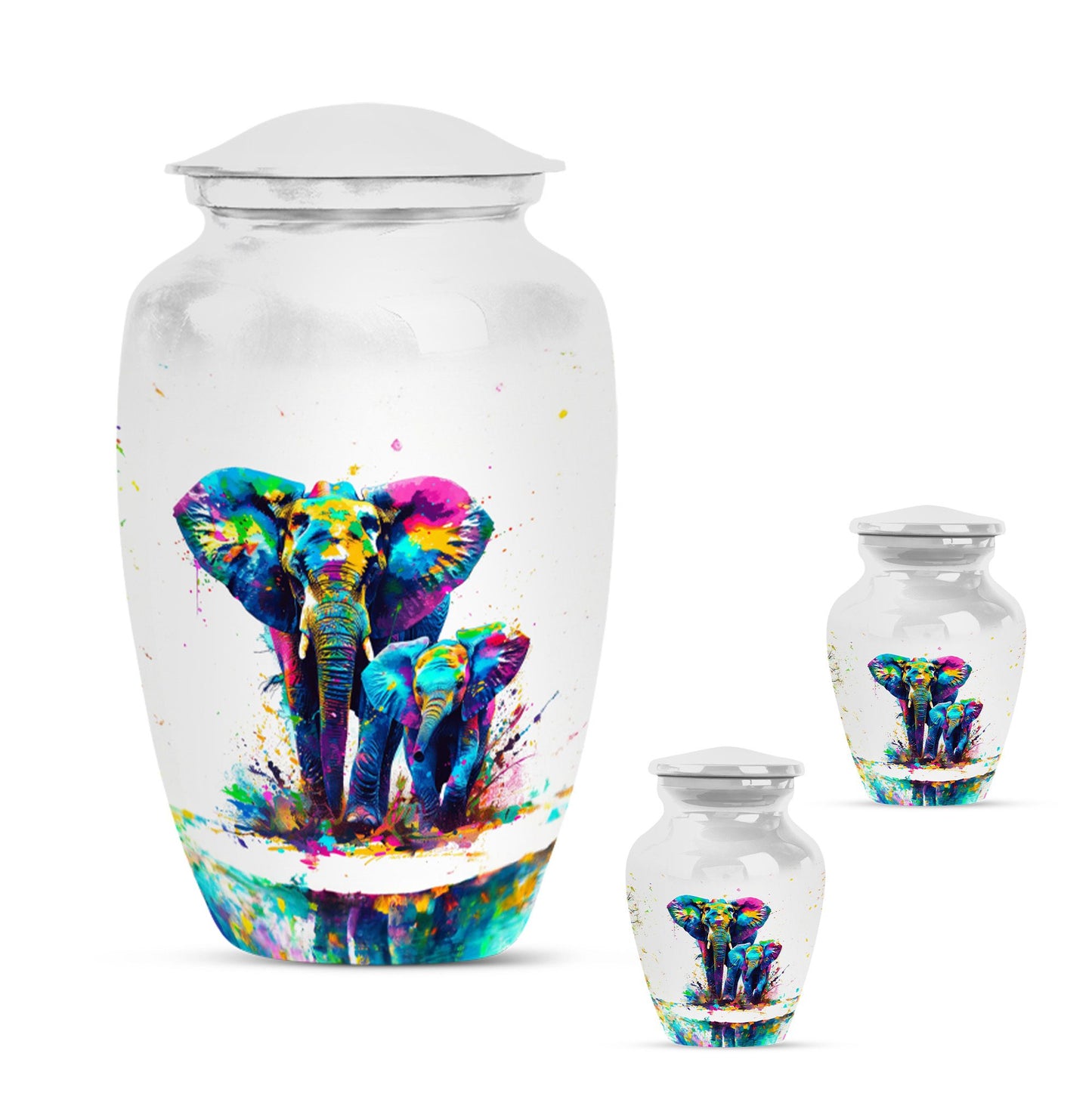 Personalized Elephant Memorial Urn for Mom - 10-inch, 200 cu in - Yatskia