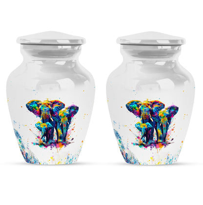 Personalized Elephant Keepsake Urn for Human Ashes - 10-inch, 200 cu in - Yatskia