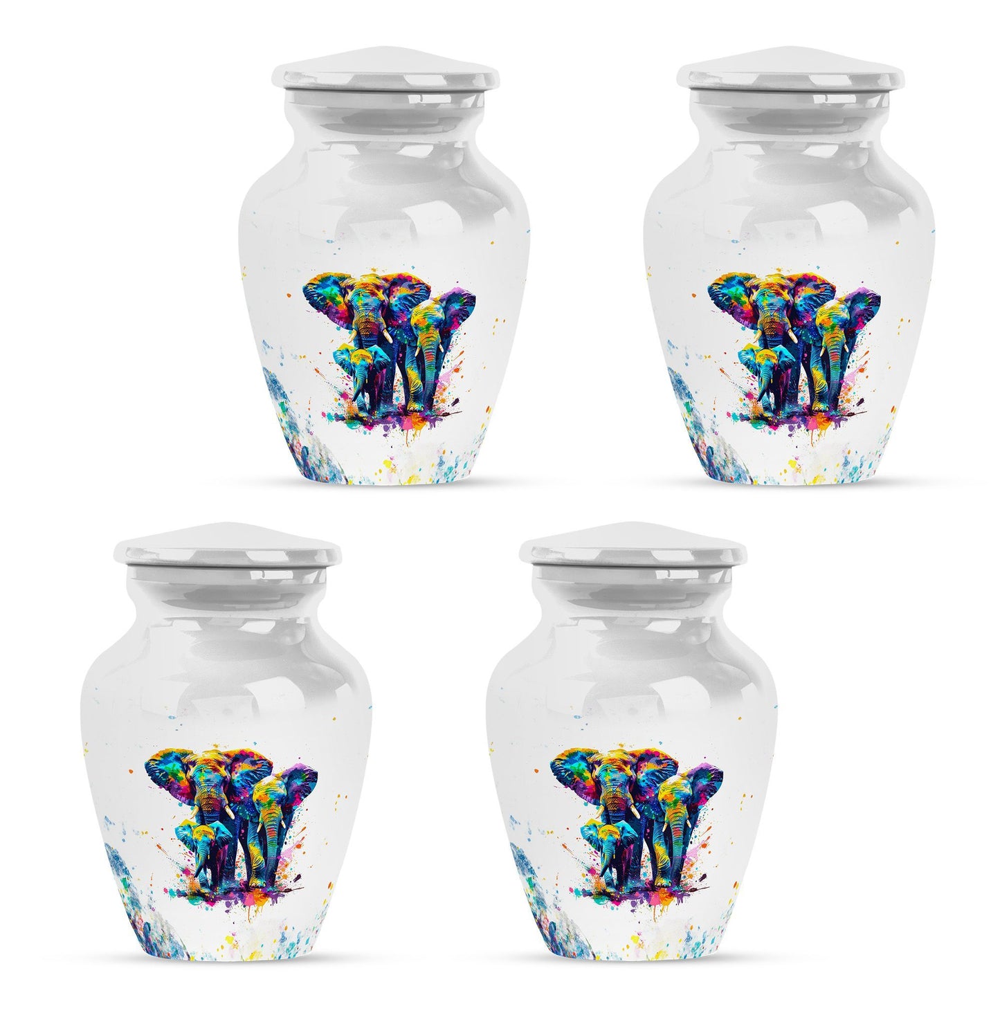 elephant family urn.