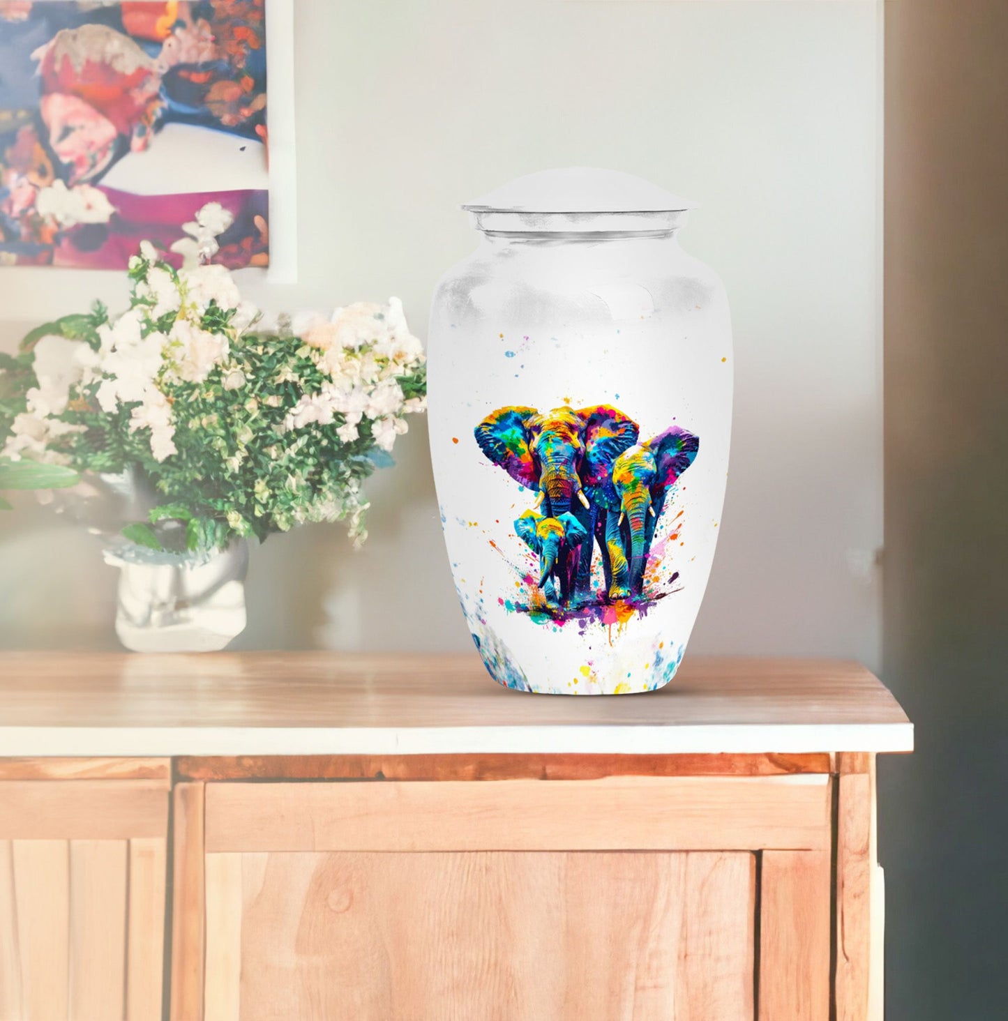 elephant family urn.