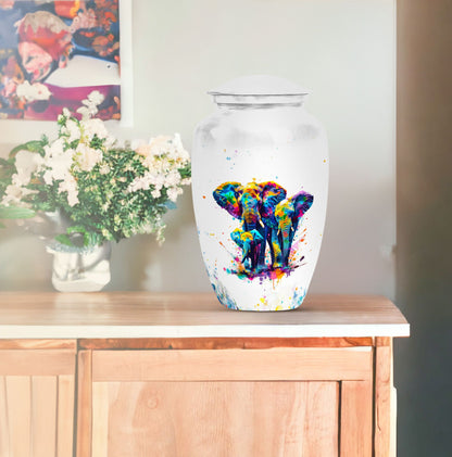 elephant family urn.