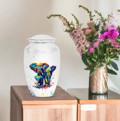 elephant family urn.