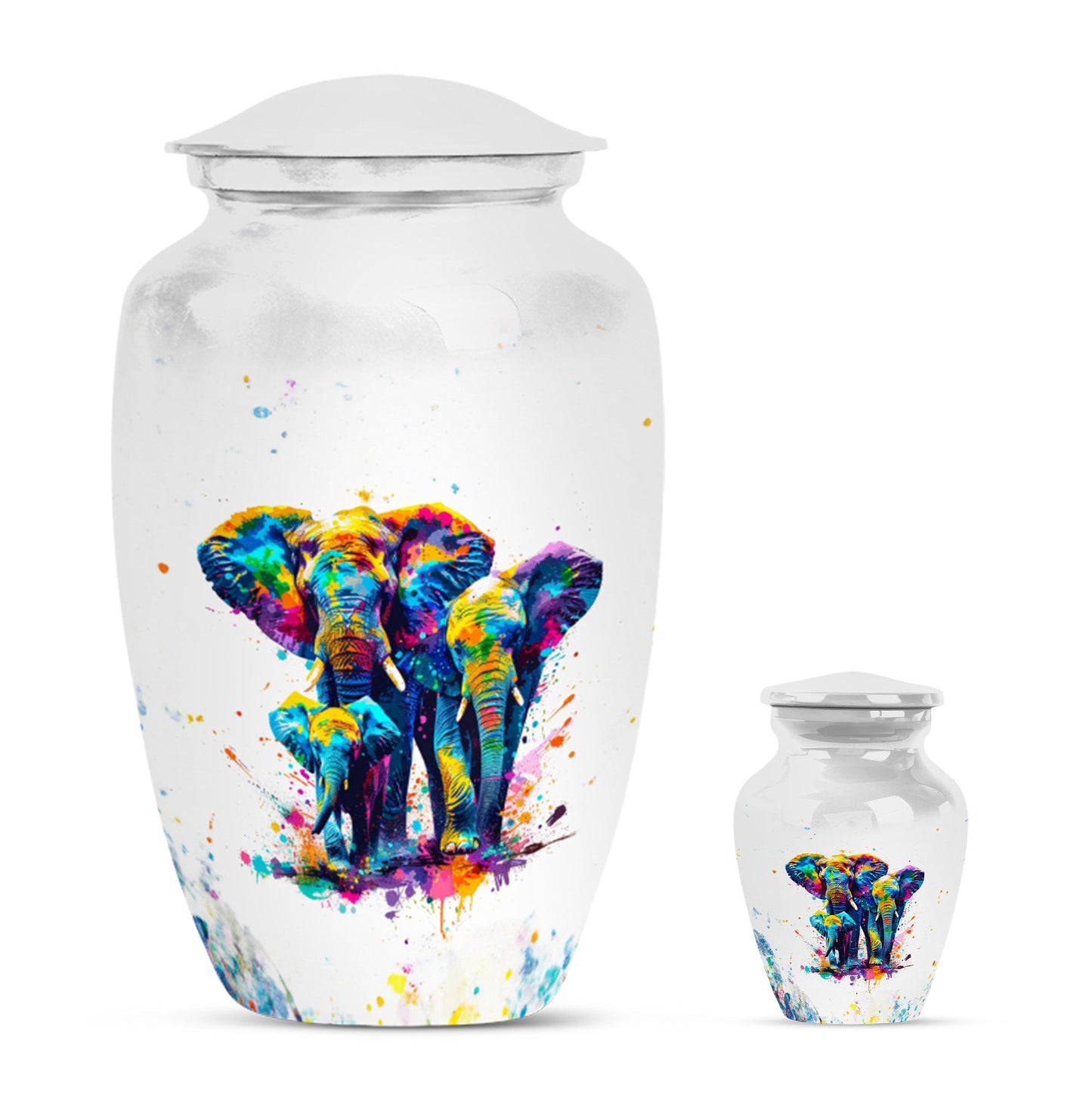 elephant family urn.