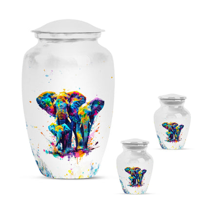 elephant family urn.